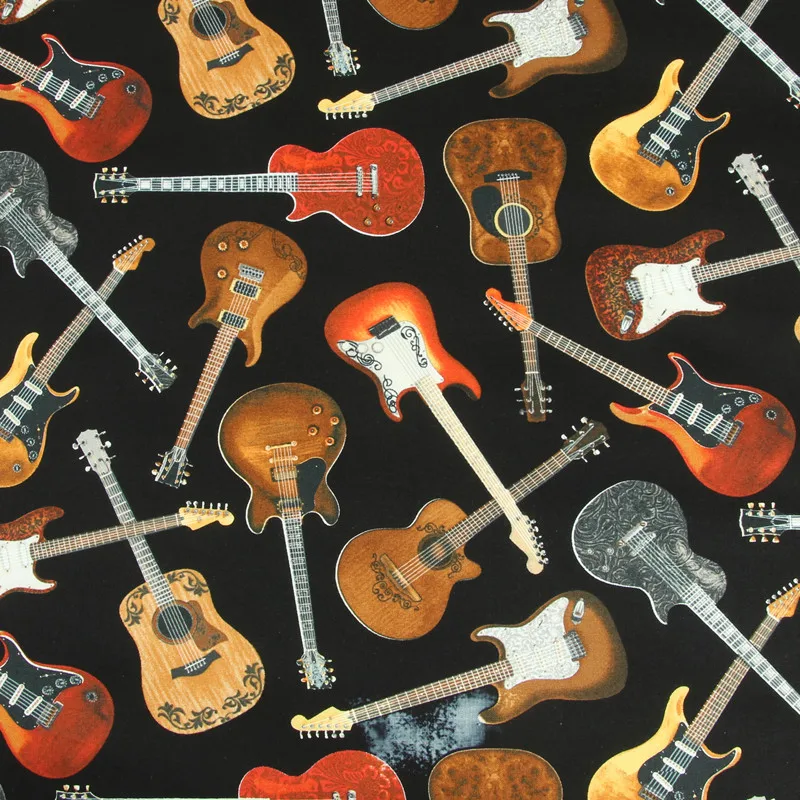 Половина ярда простой хлопок ткань с guita печати ручной работы DIY одежды платье детская одежда хлопок CR-245