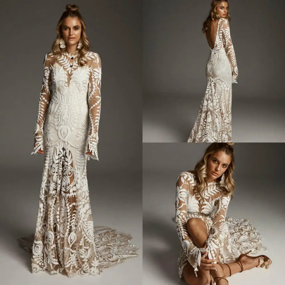 Женское свадебное платье с юбкой-годе Ковбойское из двух предметов кружевной