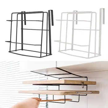 

Stainless Steel Shelf Cutting Board Rack Iron Black White Double Layer Home Storage Restaurant Kitchen Organizer Space Savers