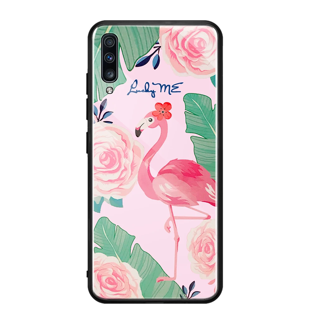 Роскошный чехол из закаленного стекла для samsung Galaxy A70 A50 A30 A20 A10 чехол с узором жесткий бампер на 70 50 30 20 10 чехлы для телефонов - Цвет: 09