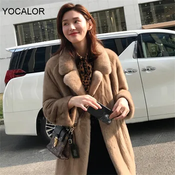 

2020 Fashion Women Solid Faux Fur Coat Winter Thick Warm Long Jacket Outwear Long Sleeve Loose Plush Coats Female Fur Jacket