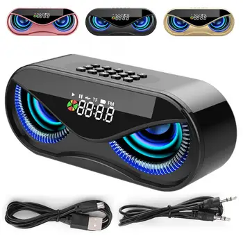 

Bluetooth Speaker,ABS Multifunction Alarm Clock Bluetooth Speaker Voice Prompt Call Function Independent Diaphragm Flas