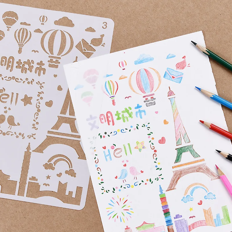 Креативные поделки рукописей Шаблон Линейка B5 праздник Shouchao Bao молочно-белая линейка окрашенный шаблон производители Настраиваемые