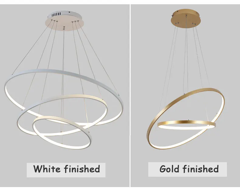 Современные светодиодные люстры 40,60,80,100СM,Золотые и черные и белые,потолочная люстра для гостини,кухни,Модная люстра лофт