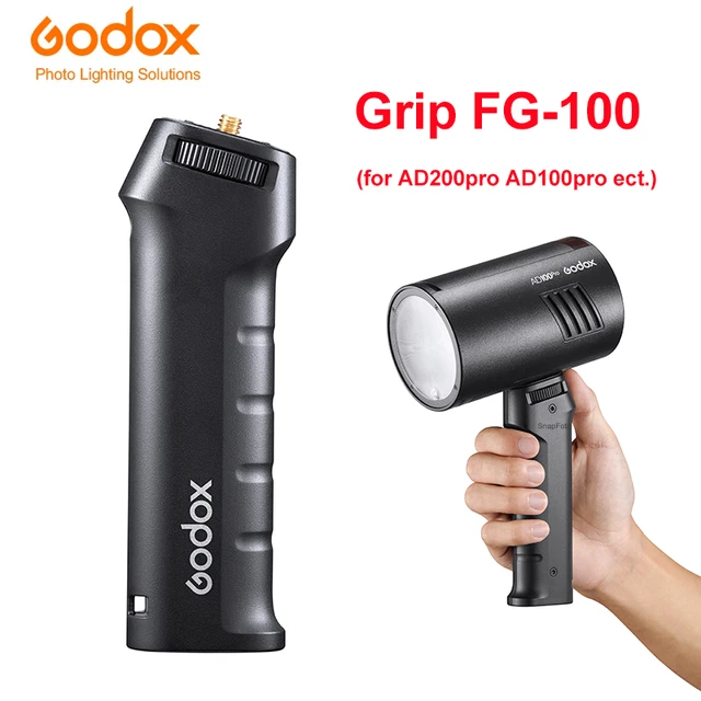 Godox FG-100 Flash Grip, Portable Flash Bracket Handle with 1/4 Screw  Speedlite Holder Stabilizers, Compatible with Godox AD300Pro/AD200Pro/AD100Pro  and Other Outdoor Flash/LED Light