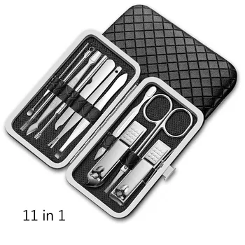 

Multifunction Nail Clippers Set Stainless Steel Black Pedicure Scissor Tweezer Manicure Set Kit Nail Art Tools Party Favors