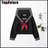 Basic JK uniform dress orthodox black Guanxi Lapel improved white three sailor suit Japanese summer student SCHOOL UNIFORM suit 4