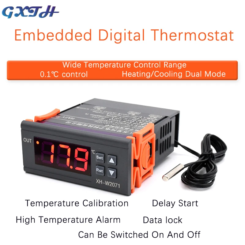 24V 220V Embedded Chassis Digital Thermostat Refrigerator Compressor Display Temperature Controller Switch Heating/cool | Инструменты