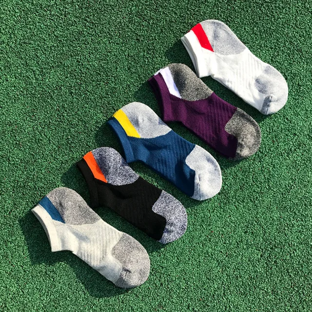 US $1.25 Mens Cotton Compression Sport Socks Cycling Socks Professional Running Basketball Bike Socks Low C