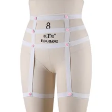 Для женщин Высокая талия подвязки с поясом и страховочная система белый эластичный бандаж жгут сексуальные цветы нижнего белья в стиле Панк Harajuku гот Fetish Rave