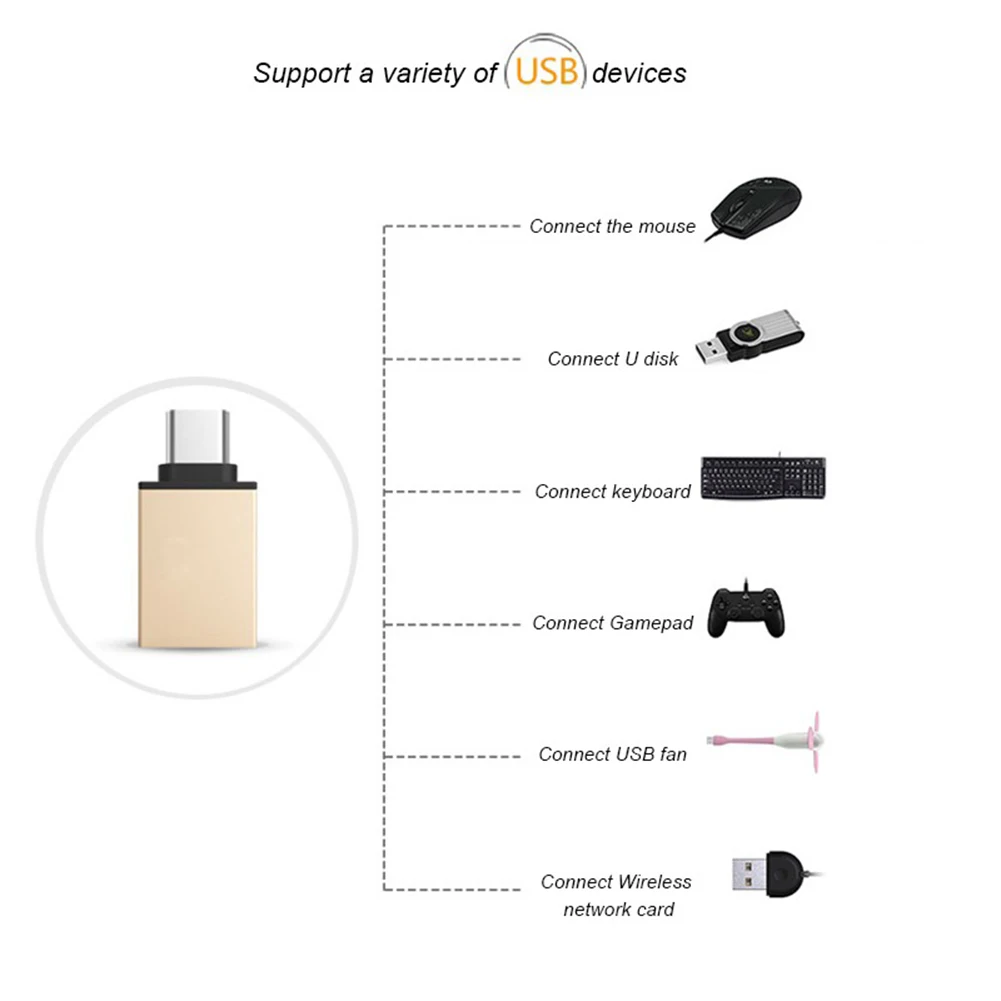 Тип-c штекер USB 3,0 Женский OTG адаптер конвертер для телефона Android USB диск разъем Microusb кабель адаптер usb type C