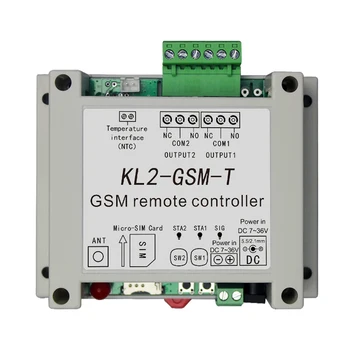 

KL1/KL2-GSM-T GSM Remote Controller Relay Intelligent Switch Access Controller with 2 Relay Output One NTC Temperature Sensor