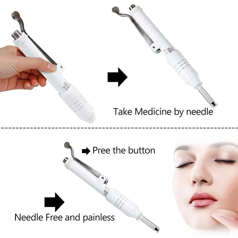 White Hyaluron Injection Pen Dermal Filler No Needle Ampoule Mesotherapy Acid Gun Anti-wrinkle Atomizer Hyaluronic Pen Injector