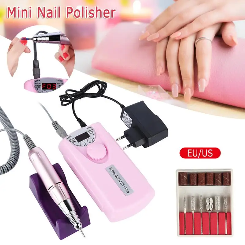1Sets Portable 30000 Rpm Pink Electric Nail Drill Manicure Machine Grinding Rechargeable Art Tools Tool Set | Красота и здоровье