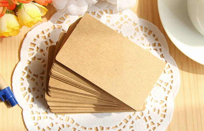 100pcs Blank Kraft paper Business Cards Word Card Message Card DIY Gift Card