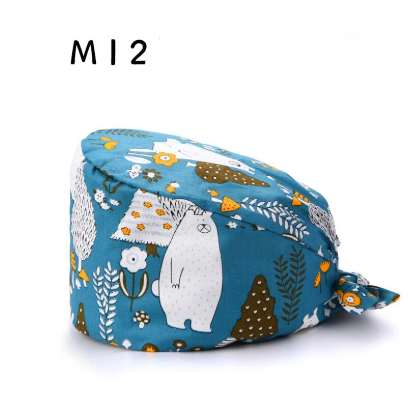 

2020 Unisex Cotton Adjustable Cap With Sweatband Nursing Cap Gorro quirúrgico Mujer Nurse Hat Uniform Accessories