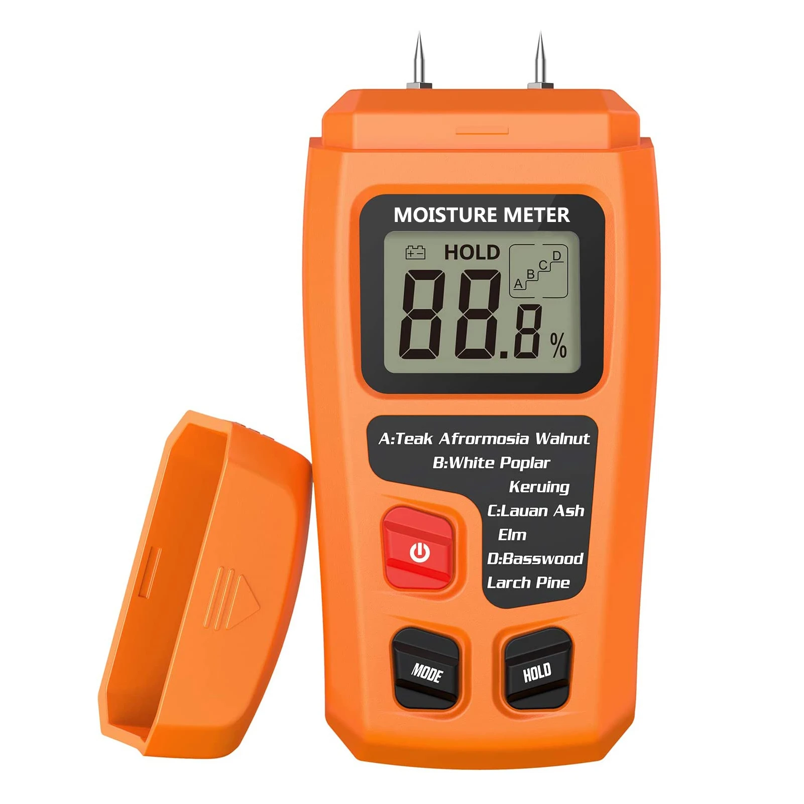 Portable Digital LCD Wood Material Moisture Meter Moisture Damp Sensor Detector Tester Temperature Temperature Measurement 