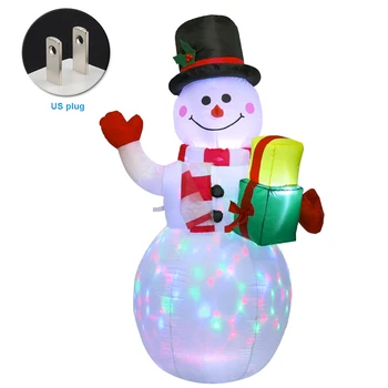

1.5m Indoor Outdoor Rotating Light Toys Illuminated New Year Snowman Model Inflatable Christmas Decoration Holiday Gift Garden