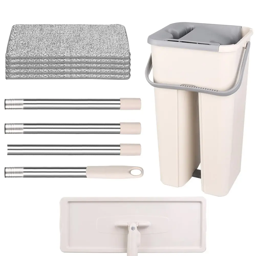 Comprar Fregonas mágicas fregonas de mano gratis con pisos de cubo exprimidor fregona plana con agua hogar cocina limpiador de suelo