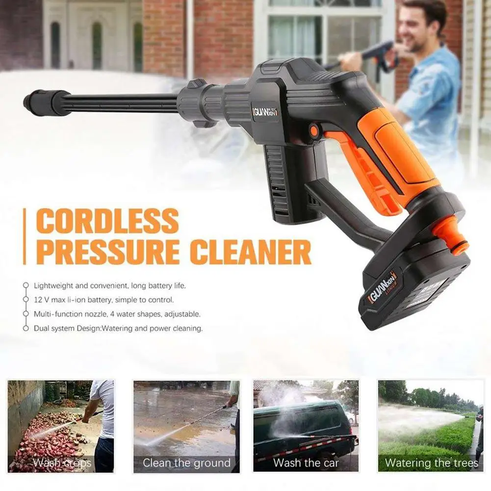 Wireless Handheld Automobiles Wash Gun High Pressure Car Washer Snow Foam Water Power Cleaner Multifunctional Nozzle