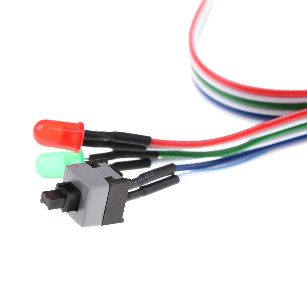 68Cm Computer Desktop Pc Case Atx Accensione Reset Cavo Interruttore Con Luce Led Hdd