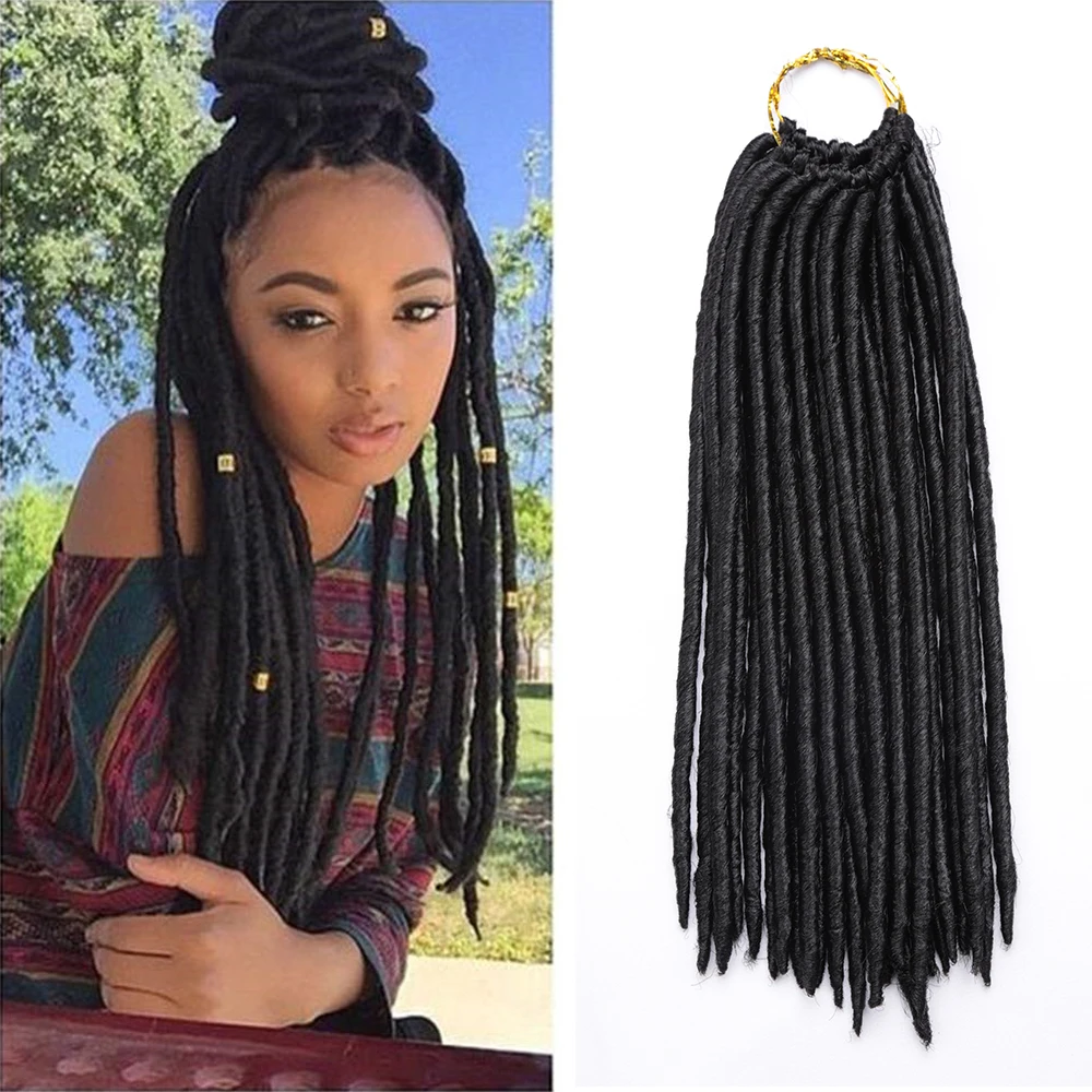 

Synthetic Straight Faux Locs Crochet Braids Hair Dreadlocks Braiding Hair Extensions Hook Dreads Jumbo Braids Afro Hairstyle