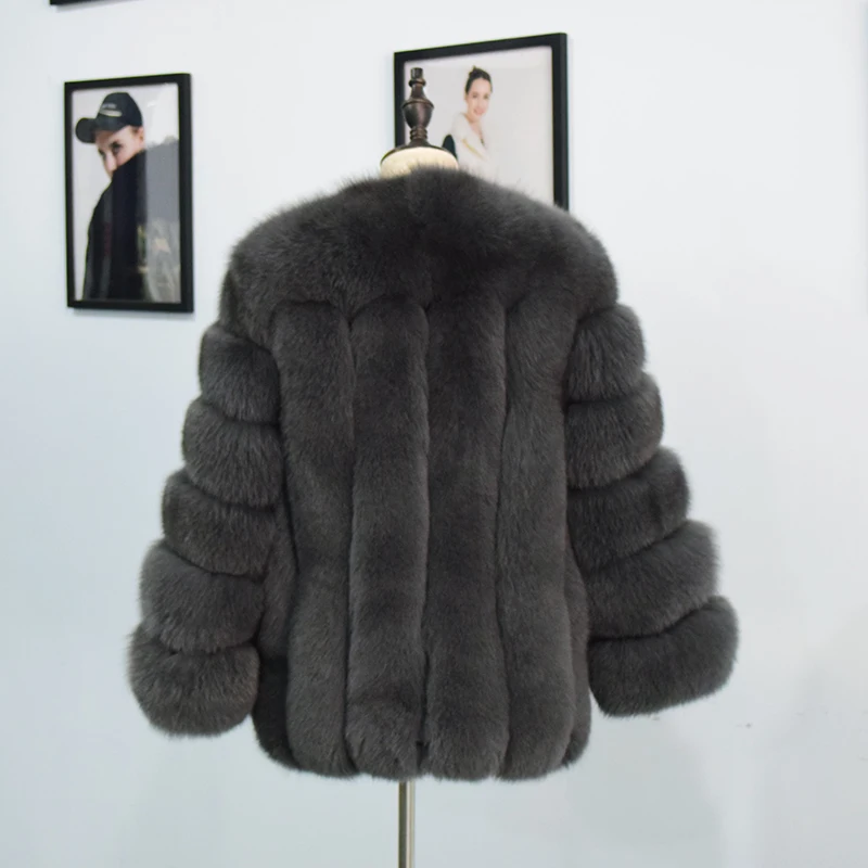 Tatyana Furclub,, натуральный мех, пальто для женщин, модная, теплая, Лисий мех, куртка, толстая кожа, вертикальные полосы, женское, новинка, натуральный мех, пальто