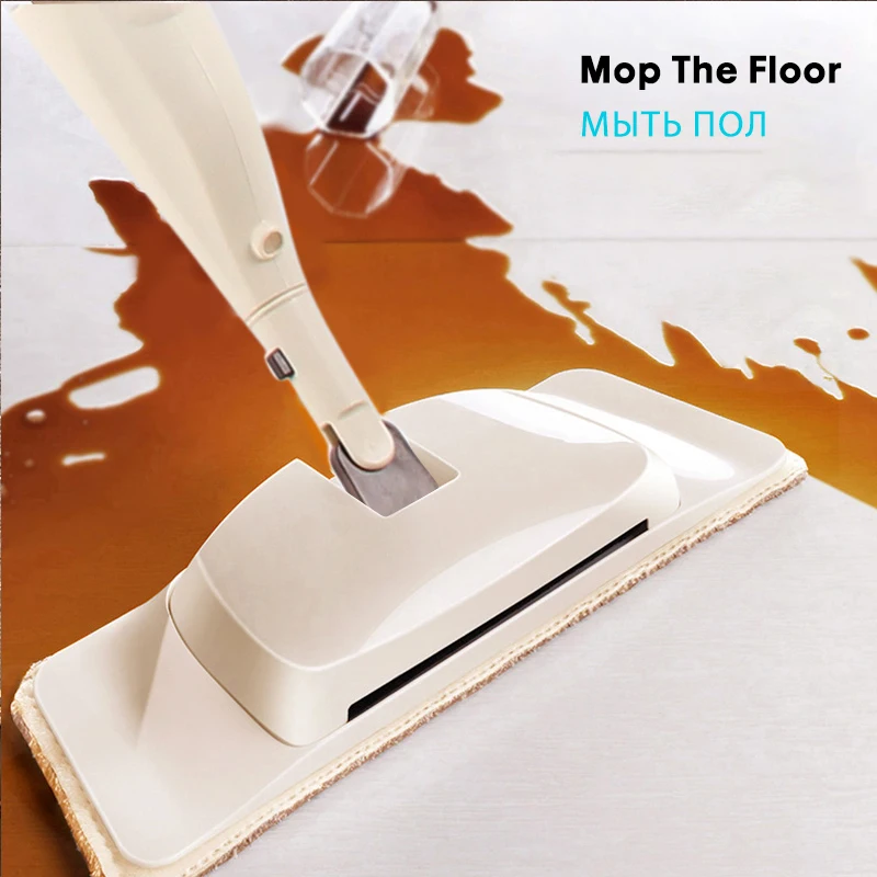 US $22.21 Mop With Sprayer 3 In 1 Magic Wash Floor Cleaning Brooms Hardwood Wet Mop Spin Floor Cloth Microfiber Home Kitchen Products Mopa