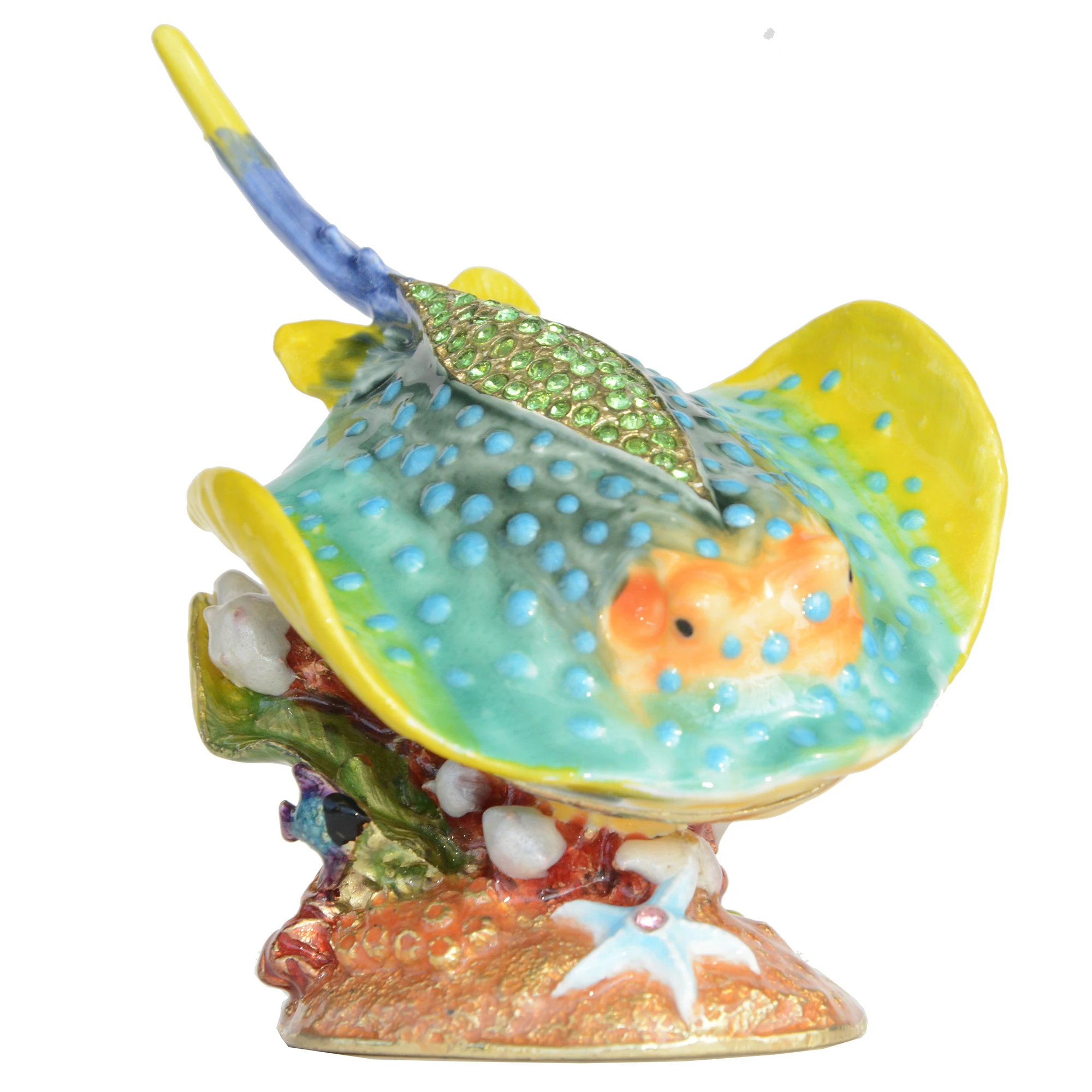 Stingray Fish Trinket Jewellery Box, Nautical Decoration, Novelty Gift, Ring, Earring Holder