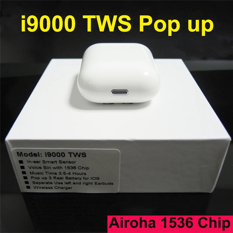

i9000 tws Bluetooth Earphones Wireless Touch control PK i100 i200 Surround Sound Charging case for Android iPhone huawei