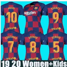 Женская футболка для футбола, новинка, Barcaed, Джерси для футбола, La Liga, домашняя, красная, желтая, 19/20, Barcaed, женская футболка для футбола