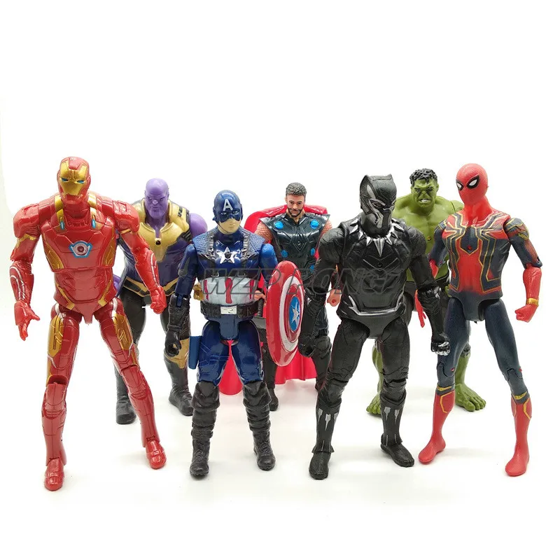 Marvel Мстители 3 Бесконечность войны танос Железный человек с легким соединением Подвижная кукла игрушки ПВХ фигурка модель игрушка детский