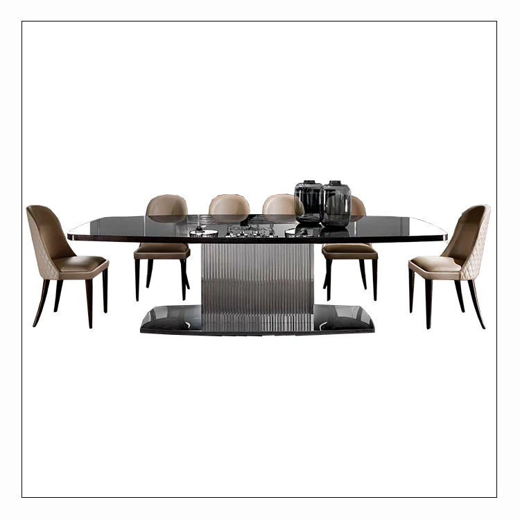 Набор обеденного стола comedor sillas de comedor столичный mesa comedor muebles de madera mesa gold Нержавеющая сталь+ 6 стульев - Цвет: silver