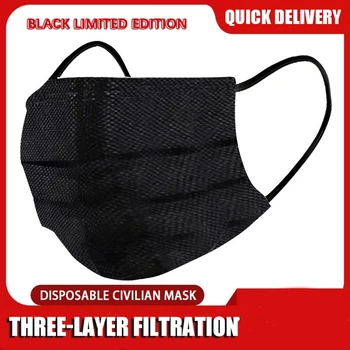 

Mask Black Adult 3 Layers Filter Face Mouth Masks Max Disposable Face Mask Nonwoven Anti Dust Smog Breathable Gauze mouth caps