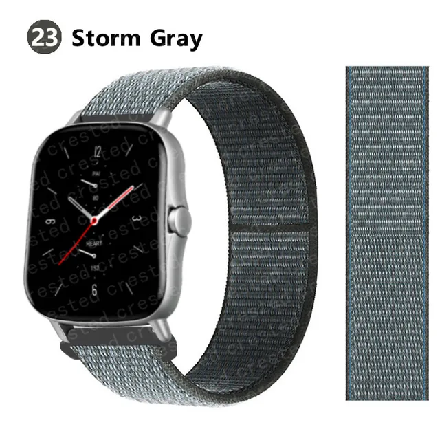 20/22mm Nylon band For Amazfit GTS/2/2e/GTS2 Mini/GTR 3 Pro 42mm/47mm/GTR2/2e/stratos 2/3 Sport Loop Bracelet Amazfit bip strap storm gary 25