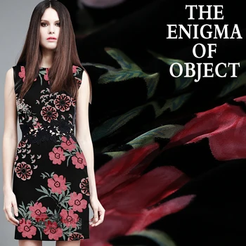 

1 metre Autumn burnt-out mulberry silk clothing dress fabric real velvet