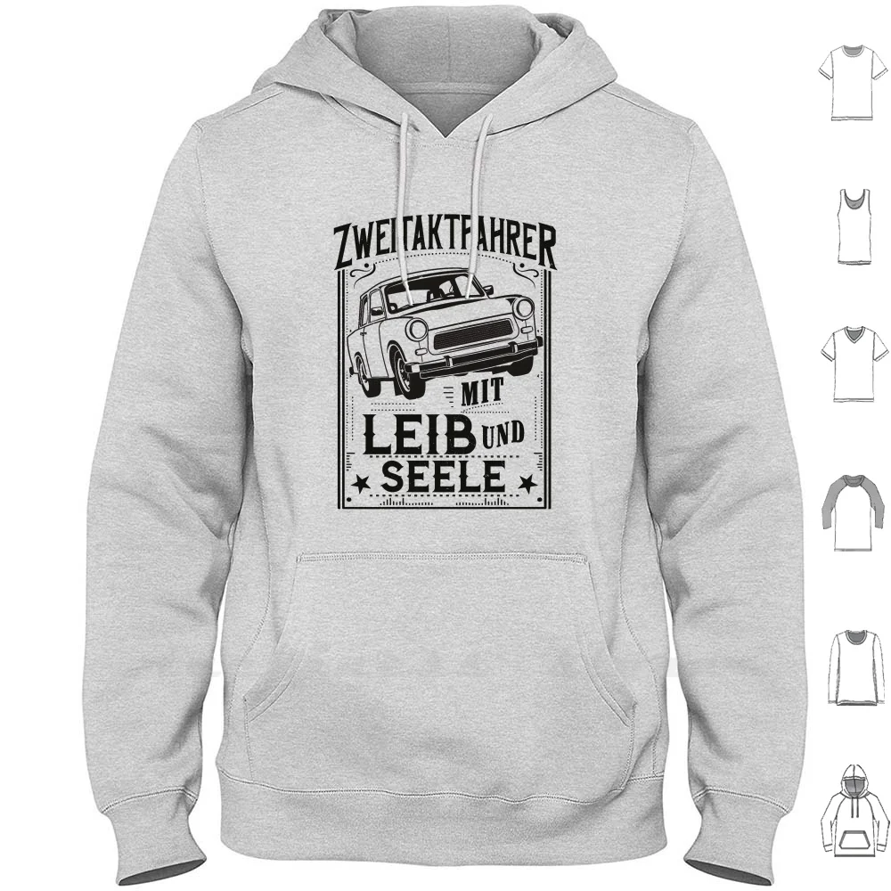 Trabant 601 "Driver A Due Tempi Con Cuore E Anima" Felpa Con Cappuccio Manica Lunga 601 601 Regalo 601 Appassionato 601