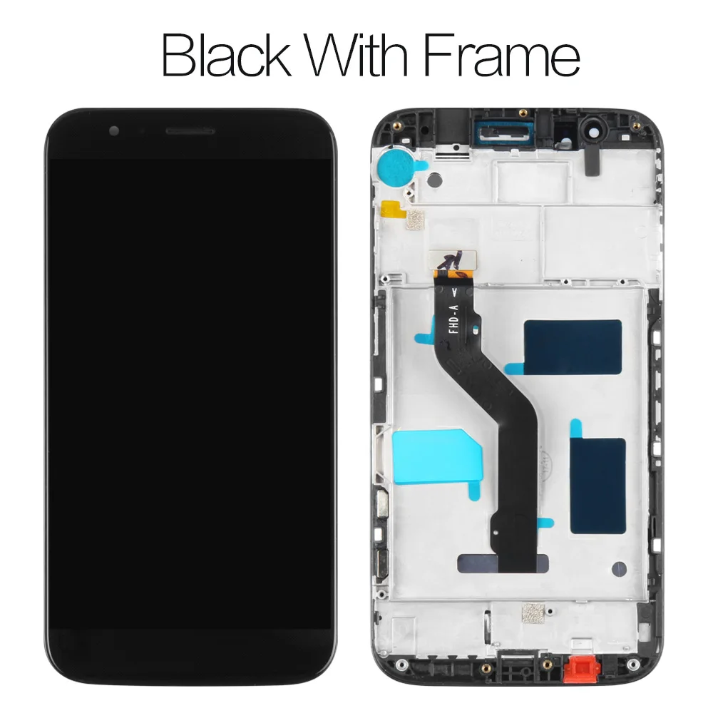 black with frame Для huawei G8 ЖК-дисплей кодирующий преобразователь сенсорного экрана в сборе с рамкой черный белый золотой экран Замена GX8 RIO-L02 RIO-L01 - Цвет: black with frame