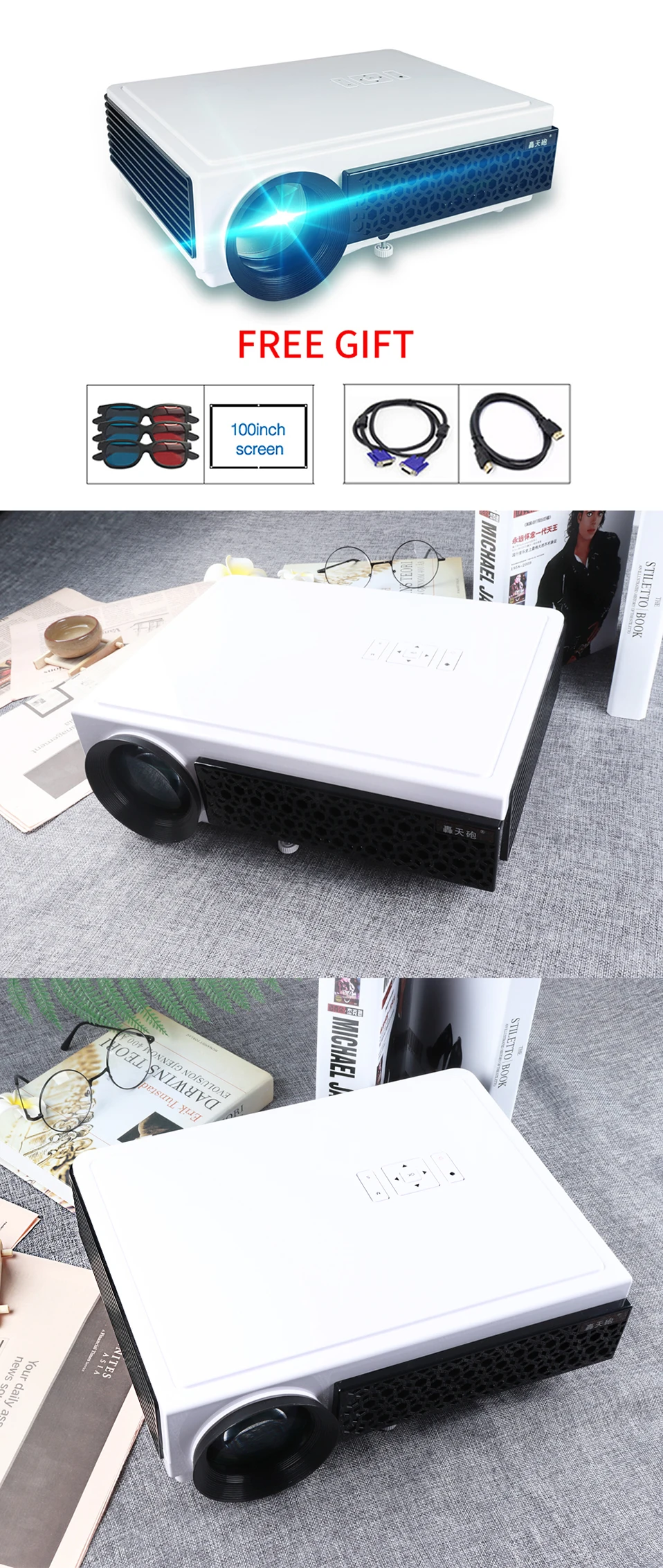 hd projector Poner Saund 96+ New LED Projector Android Full HD Pixel 1920 * 1080P Large Screen Home Theater Portable 3D Smart Video Player projector mobile