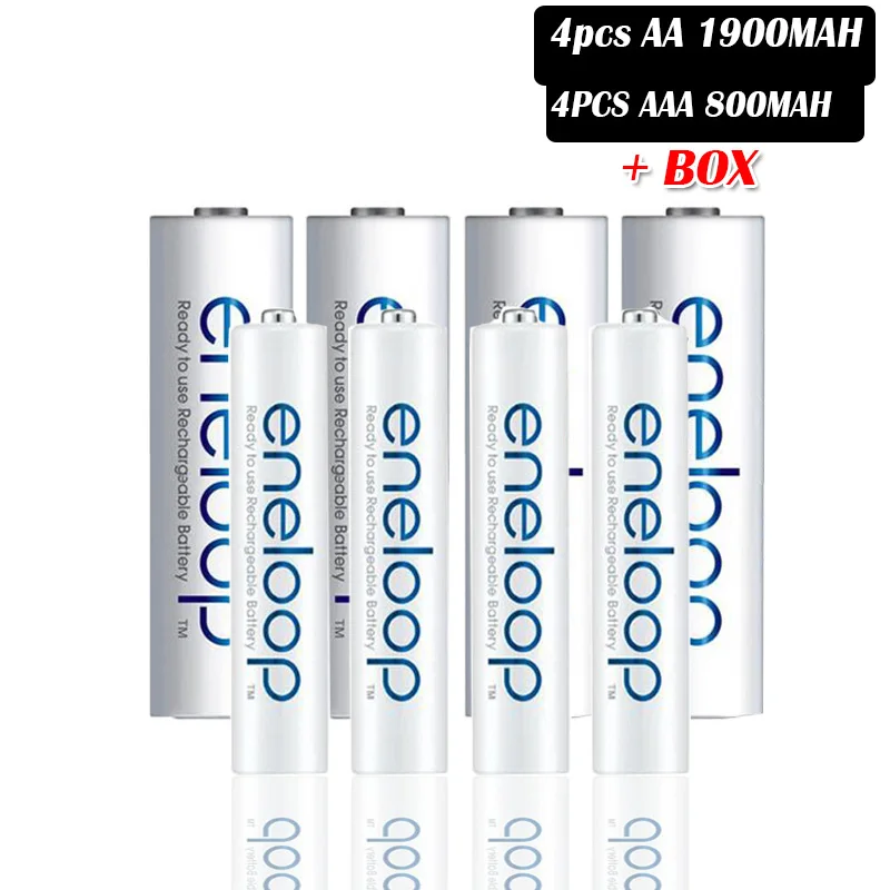 Panasonic 1900mah AA Ni-MH аккумуляторная батарея+ 800mah AAA батарея для камеры дистанционного управления игрушки precharge цифровая батарея - Цвет: 4pcs AA 4pcs AAA