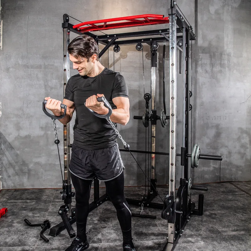 YRX Bilanciere Rack Squat Rack Telaio 128Kg Smith Machine Steel Squat Rack Gantry Frame Fitness Home Comprehensive Training Device Free Squat Bench Press Frame