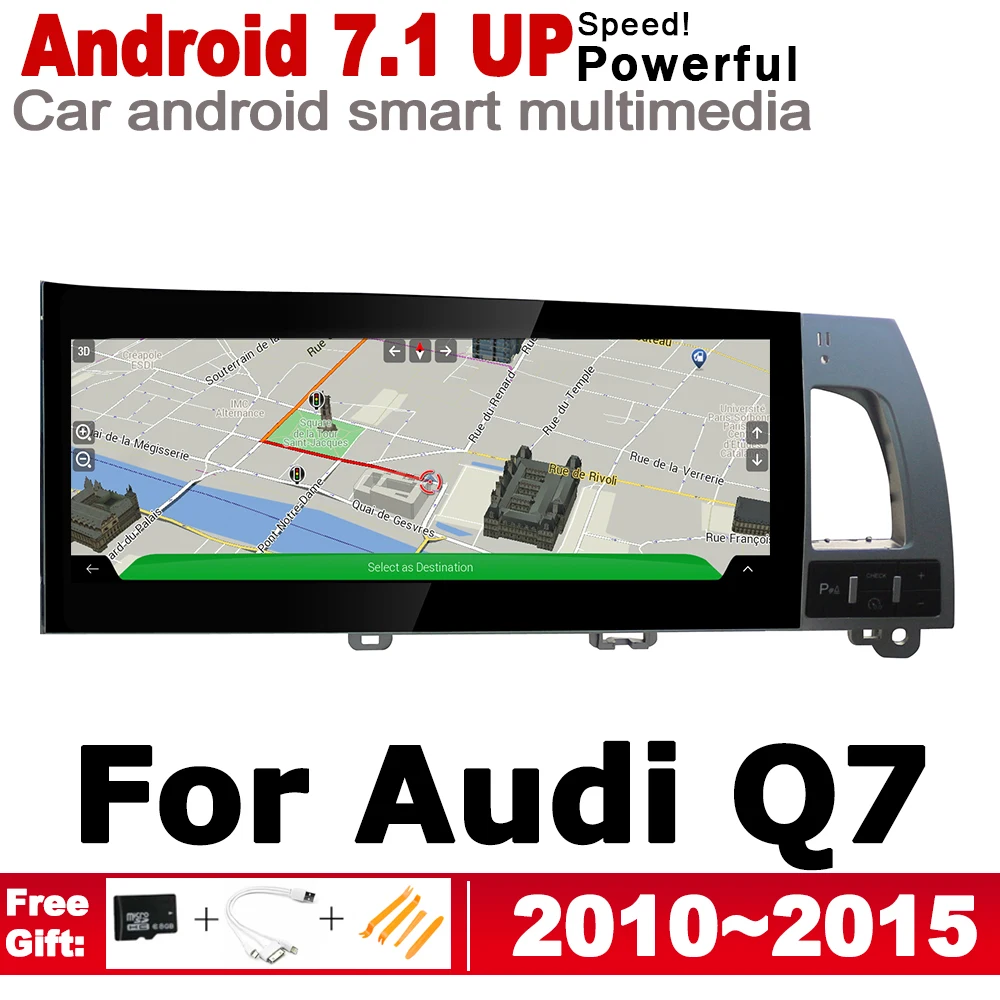 10 25 &quotHD экран стерео Android 7 1 up Автомобильный GPS навигатор карта для Audi Q7 4L 2010 ~ 2015 MMI