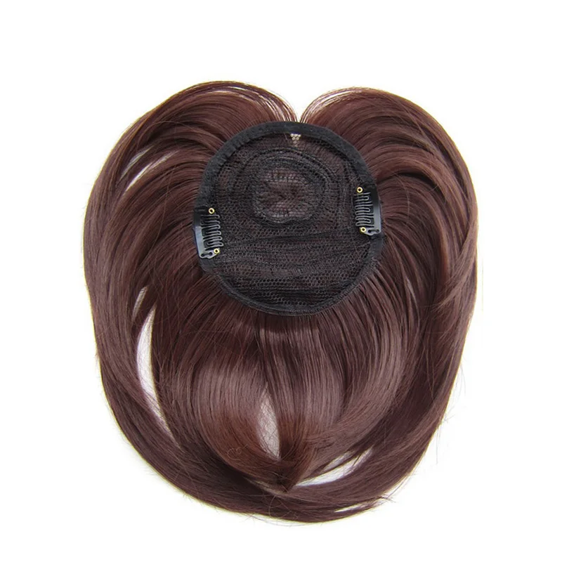 Synthetic Bangs Jeedou Synthetic Hair Bangs Blunt-Bang Clip On Hair Extension False Fringe Black Brown Women's Hairpieces