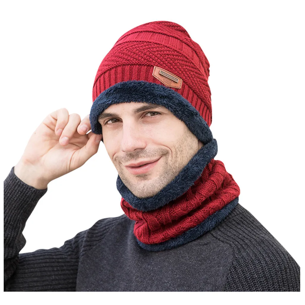 Плюшевая бархатная вязаная шапка, шапка-глушитель, комплект из двух предметов, Мужская зимняя шапка для катания на лыжах, спорта на открытом воздухе, теплая шапка s, зимние шапки Gorras Para Hombre