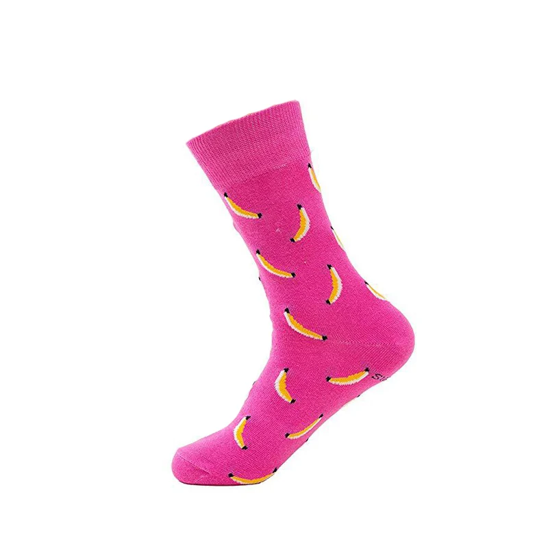 Креативные женские носки забавный мультяшный Фрукты Банан авокадо лимон, клубника с животным принтом счастливые Harajuku носки скейтбордиста - Цвет: 1