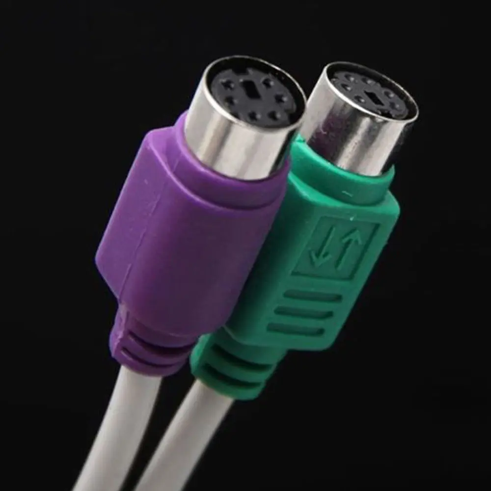 Новый Полезный 1 шт 31 см цветной двойной PS2 Женский к USB Мужской адаптер кабель F/M