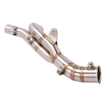 For Yamaha YZF R1 MT10 2009-2014 Slip On Motorcycle Exhaust Mid Link Pipe Muffler Bottom Middle Tube Stainless Steel