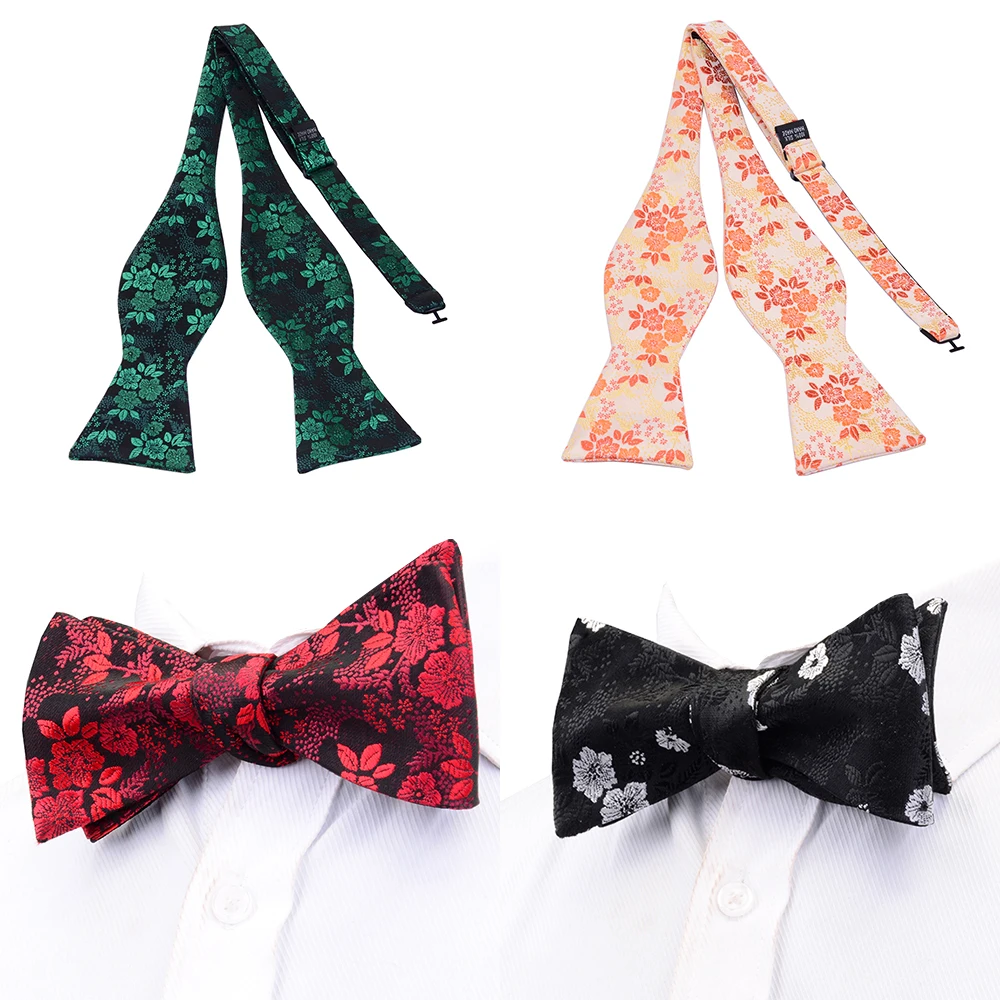Ricnais Fashion Classic Print Men's Self Bowtie for Man Adjustable Floral Bow Tie Wedding Formal Business Casual Bow-knot
