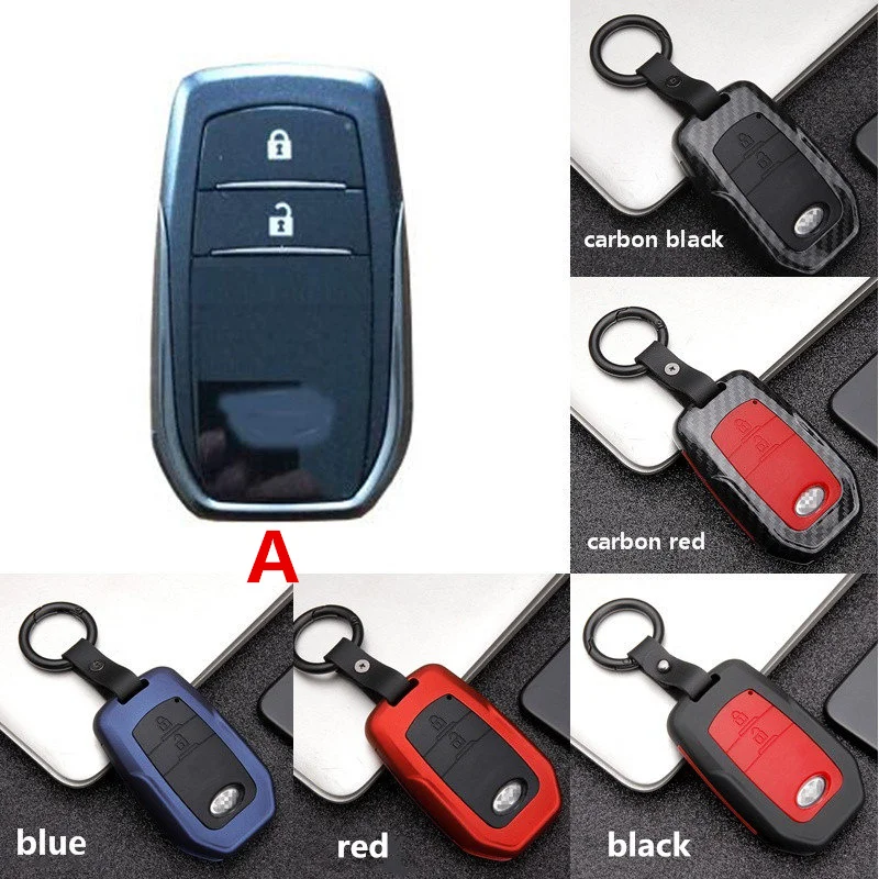 Углеродное волокно силиконовый чехол для ключей от машины для Toyota Camry CHR Prius Corolla RAV4 Prado 2/3/4 BTN Avalon C-hr Land Cruiser 200 Avensis - Название цвета: A