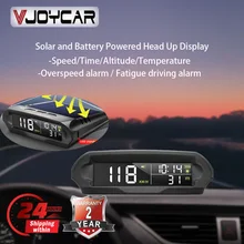 Vjoycar s98 universal carro sem fio hud display digital gps velocímetro com solar carregado sobre-velocidade alarme carro temp. Altitude